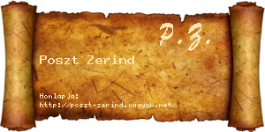 Poszt Zerind névjegykártya